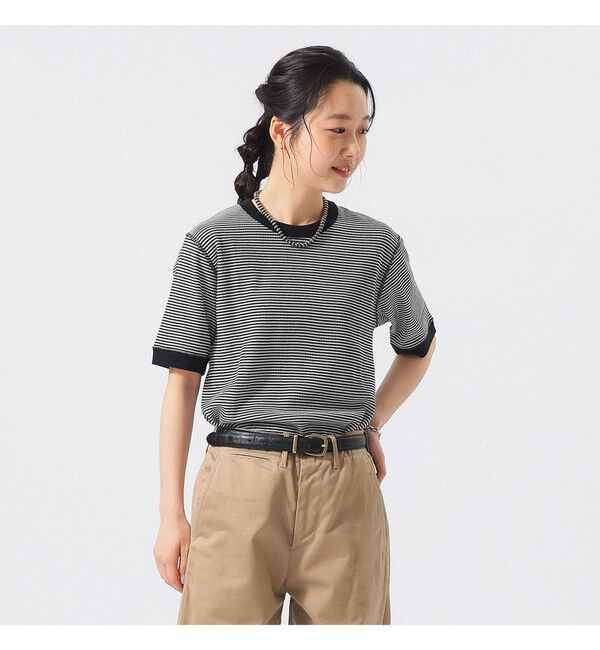BEAMSBOY「【別注】Healthknit / ワッフル ボーダー Tシャツ」|Tシャツ・カットソー|