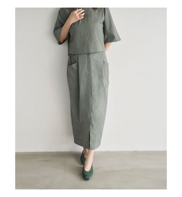 Demi-Luxe BEAMS 「エディター東原妙子 &times; Demi-Luxe BEAMS / ライトウェイト スカート」|スカート|MOSS_GREEN
