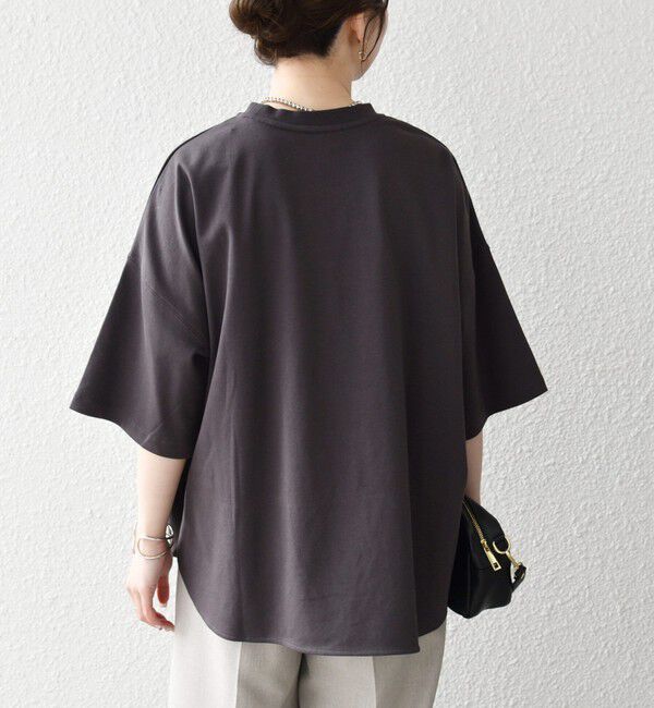 SHIPS any「SHIPS any:〈接触冷感/汗染み防止加工/洗濯機可能〉ラウンドヘム クルー ビッグ TEE」|Tシャツ・カットソー|