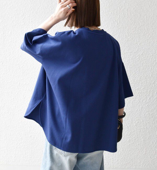 SHIPS any「SHIPS any:〈接触冷感/汗染み防止加工/洗濯機可能〉ラウンドヘム クルー ビッグ TEE」|Tシャツ・カットソー|
