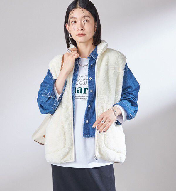 SHIPS for women「【一部WEB限定 / SHIPS別注】Champion:〈洗濯機可能〉フリース ベスト」|ベスト・ジレ|