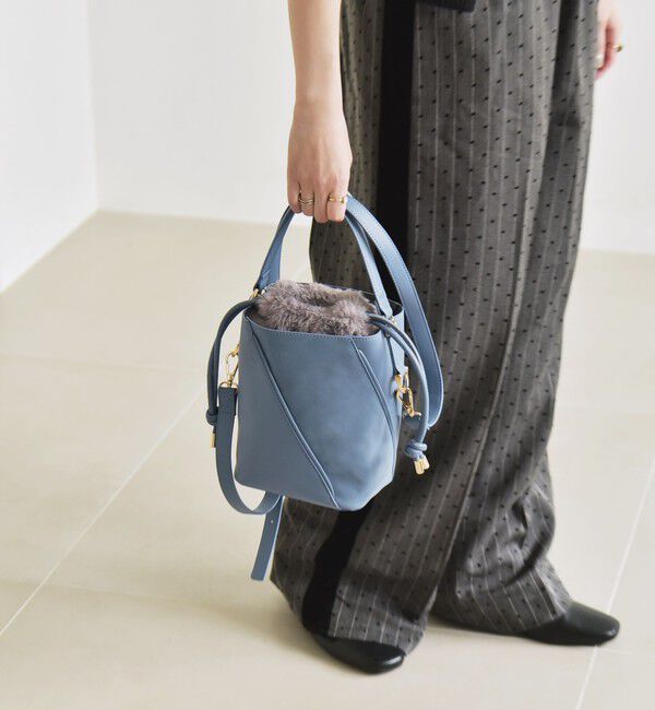quaranciel「《一部追加予約》quaranciel: 2way コンビ バケツ ショルダーバッグ &times; フェイクファー 巾着」|ショルダー・メッセンジャー|