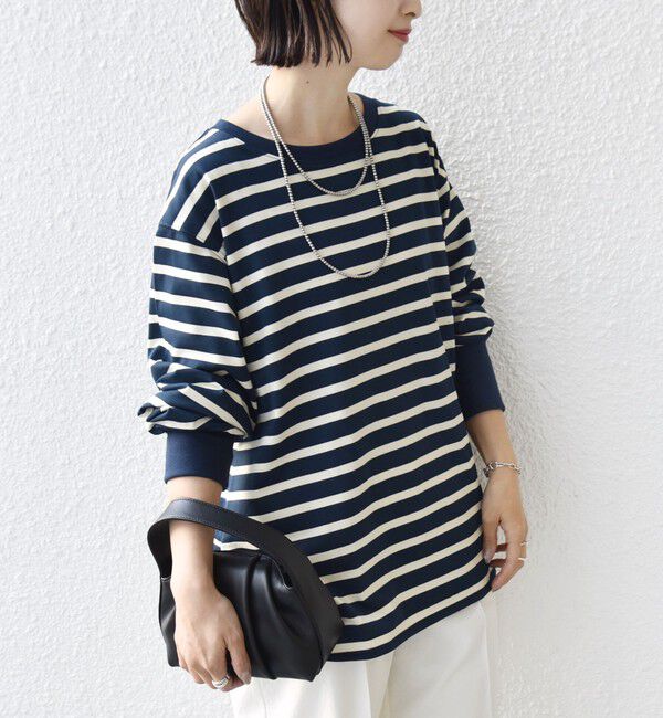 SHIPS for women「【SHIPS別注】TENNESSEE:〈洗濯機可能〉ワイド ボーダー TEE」|Tシャツ・カットソー|