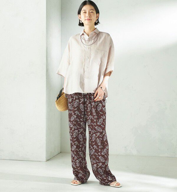 SHIPS for women「TICCA:〈手洗い可能〉リネン 半袖 シャツ」|シャツ・ブラウス|