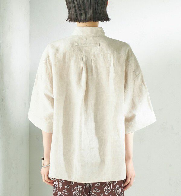 SHIPS for women「TICCA:〈手洗い可能〉リネン 半袖 シャツ」|シャツ・ブラウス|