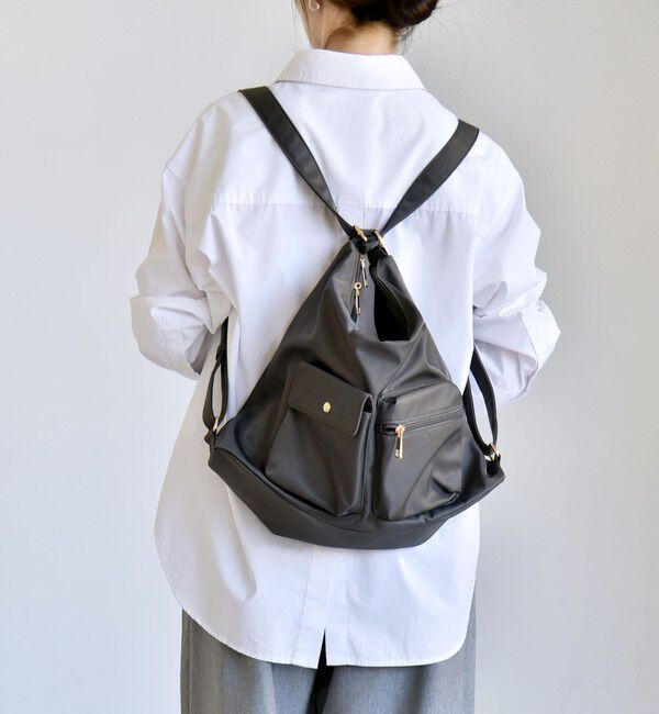 quaranciel「《予約》quaranciel:〈撥水加工〉3WAY ナイロン リュック / ショルダーバッグ（A4対応）」|ショルダー・メッセンジャー|