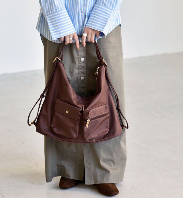 quaranciel「《予約》quaranciel:〈撥水加工〉3WAY ナイロン リュック / ショルダーバッグ（A4対応）」|ショルダー・メッセンジャー|