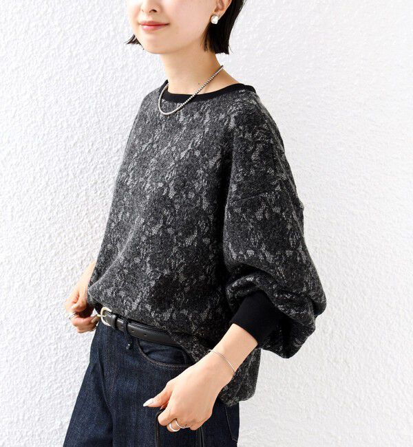 SHIPS for women「《予約》【WEB限定】フラワー レース ニードルパンチ ロング スリーブ プルオーバー」|スウェット・ジャージ|