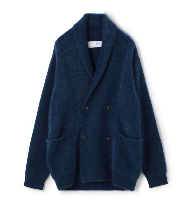 TOMORROWLAND MENS「フォックスカシミヤ ショールカラーカーディガン」|カーディガン|65 ブルー