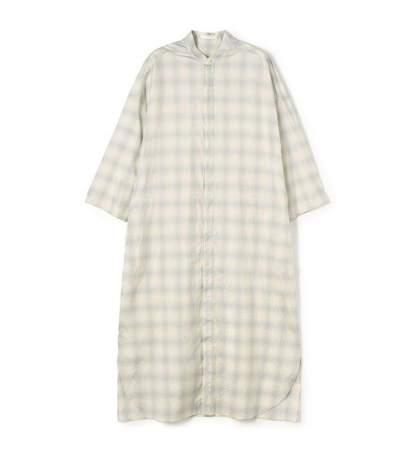 GALERIE VIE「サンライズオンブレチェック スタンドカラーワンピース」|ワンピース|14 グレー系
