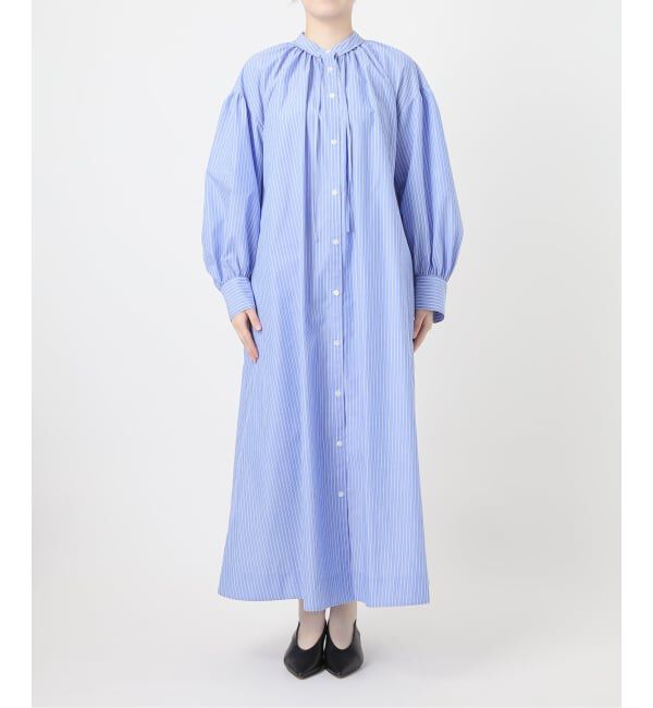 SLOBE IENA「《予約》ギャザーシャツワンピース」|ワンピース|