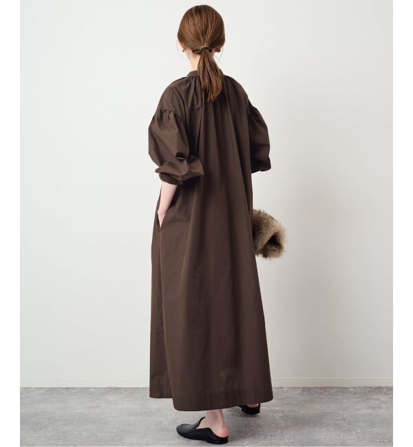SLOBE IENA「《予約》ギャザーシャツワンピース」|ワンピース|