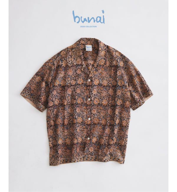 JOURNAL STANDARD relume「bunai / ブナイ 別注 カラマカリ プリント オープンカラー 半袖シャツ」|シャツ・ブラウス|ブラック