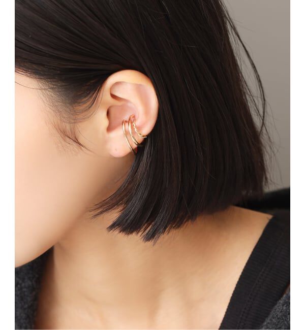 Lilas by Spick&Span「2cmサークルパイプイヤーカフ K10（片耳）」|イヤーカフ|