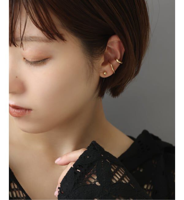 Lilas by Spick&Span「2cmサークルパイプイヤーカフ K10（片耳）」|イヤーカフ|