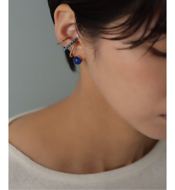 Lilas by Spick&Span「2cmサークルパイプイヤーカフ K10（片耳）」|イヤーカフ|
