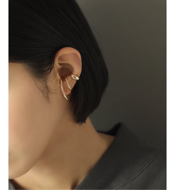 Lilas by Spick&Span「2cmサークルパイプイヤーカフ K10（片耳）」|イヤーカフ|