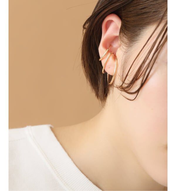 Lilas by Spick&Span「2cmサークルパイプイヤーカフ K10（片耳）」|イヤーカフ|