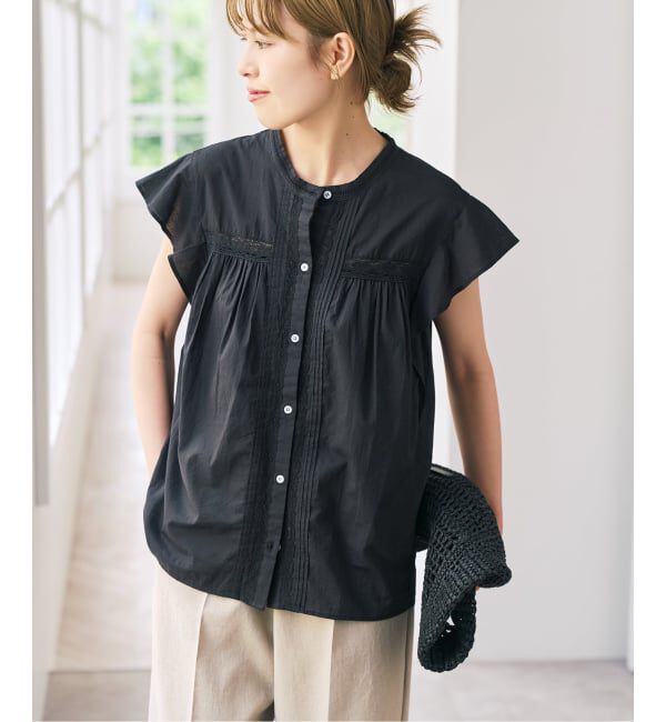 Spick and Span「フリルスリーブレースブラウス」|シャツ・ブラウス|