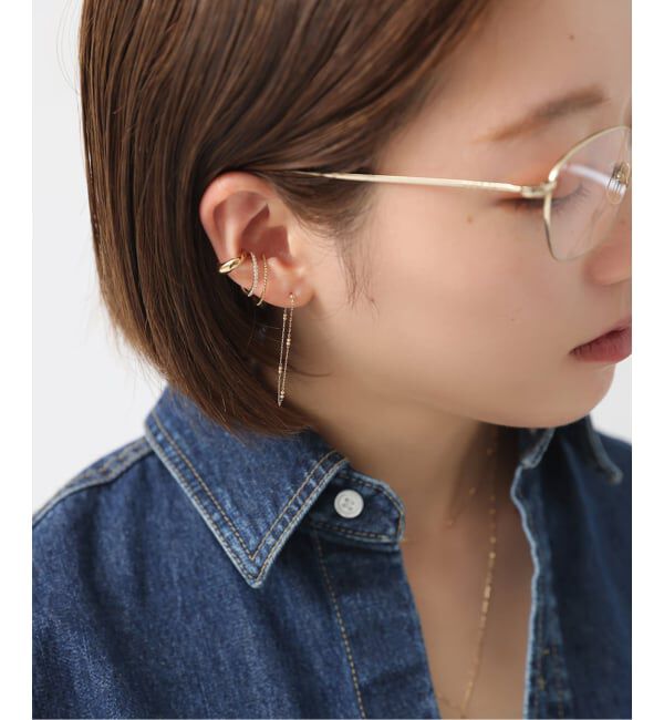 Lilas by Spick&Span「オーバルダイヤエタニティーイヤーカフ K10（片耳）」|イヤーカフ|