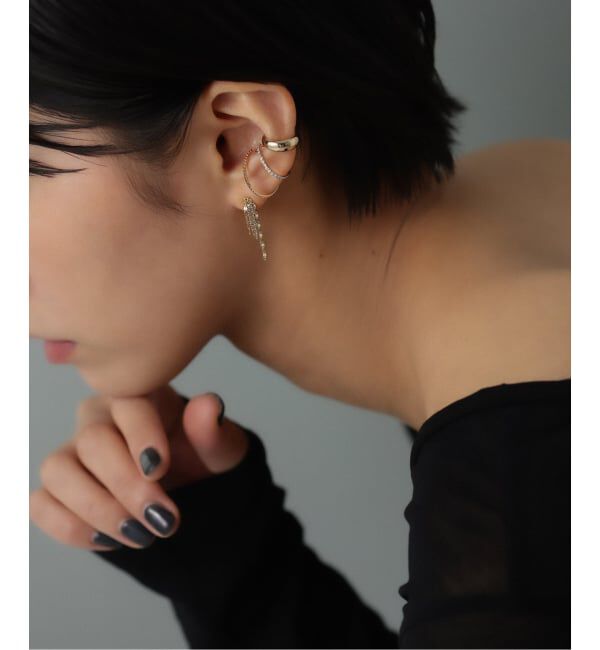 Lilas by Spick&Span「オーバルダイヤエタニティーイヤーカフ K10（片耳）」|イヤーカフ|