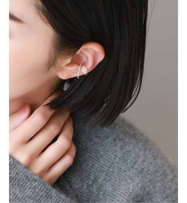 Lilas by Spick&Span「オーバルダイヤエタニティーイヤーカフ K10（片耳）」|イヤーカフ|