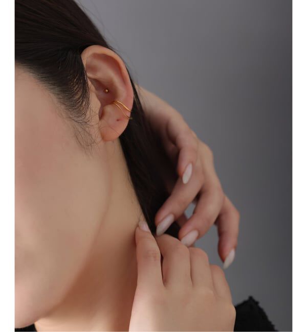 Spick and Span「《WEB限定》【SAMH by LILAS】ダブルラインイヤーカフ SVK18GP（片耳）」|イヤーカフ|
