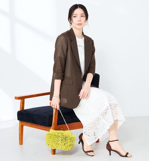 NOLLEY'S sophi「《撥水/汗染み軽減》ショート丈ロゴTシャツ」|Tシャツ・カットソー|