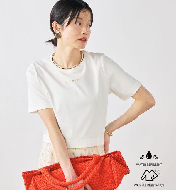 NOLLEY'S sophi「《撥水/汗染み軽減》ショート丈ロゴTシャツ」|Tシャツ・カットソー|ホワイト系3
