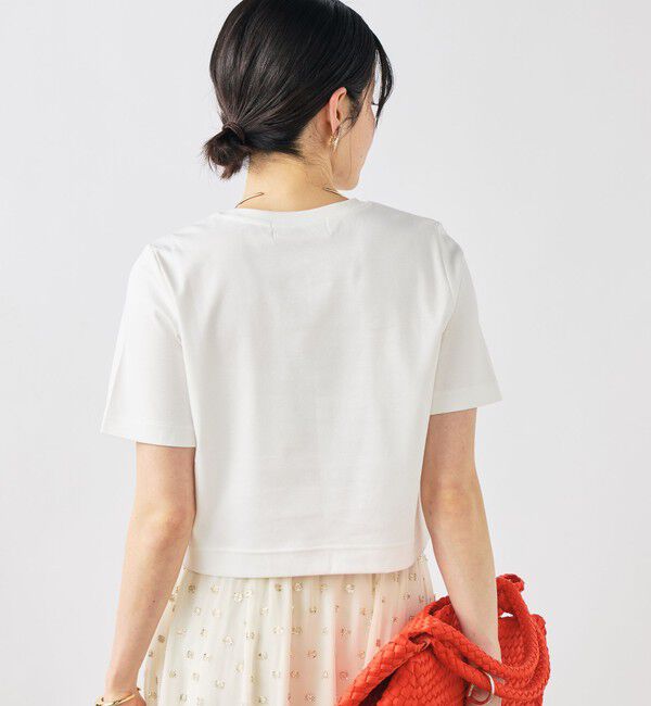 NOLLEY'S sophi「《撥水/汗染み軽減》ショート丈ロゴTシャツ」|Tシャツ・カットソー|