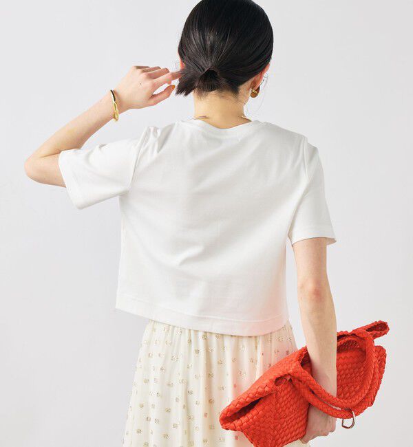 NOLLEY'S sophi「《撥水/汗染み軽減》ショート丈ロゴTシャツ」|Tシャツ・カットソー|