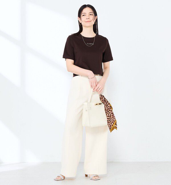 NOLLEY'S sophi「《撥水/汗染み軽減》ショート丈ロゴTシャツ」|Tシャツ・カットソー|