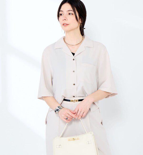 NOLLEY'S sophi「《セットアップ対応》ウォッシャブルエアリージョーゼットショートシャツ」|シャツ・ブラウス|