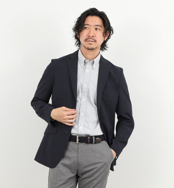 NOLLEY'S goodman「《ビジカジ対応》COOLMAX シアサッカーテープBD SS 半袖ボタンダウンシャツ 26SS」|シャツ・ブラウス|