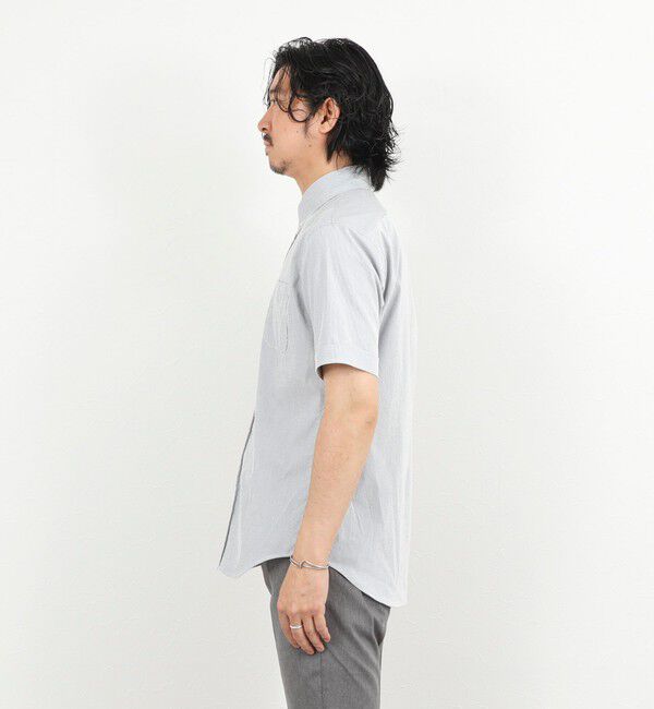NOLLEY'S goodman「《ビジカジ対応》COOLMAX シアサッカーテープBD SS 半袖ボタンダウンシャツ 26SS」|シャツ・ブラウス|