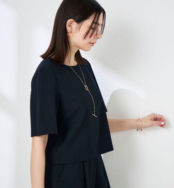 NOLLEY'S「《セットアップ対応》ウォッシャブル麻調5分袖ブラウス」|シャツ・ブラウス|
