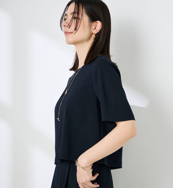 NOLLEY'S「《セットアップ対応》ウォッシャブル麻調5分袖ブラウス」|シャツ・ブラウス|