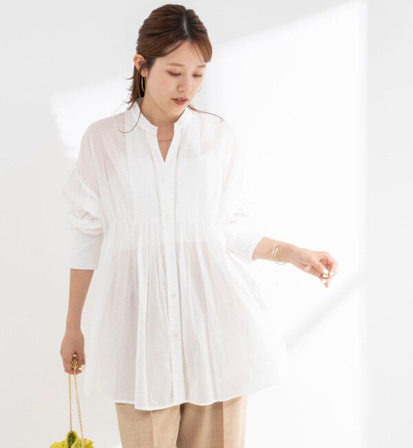 NOLLEY'S「【WEB＆一部店舗限定】【BECシリーズ】綿ボイルピンタックオーバーシャツ」|シャツ・ブラウス|
