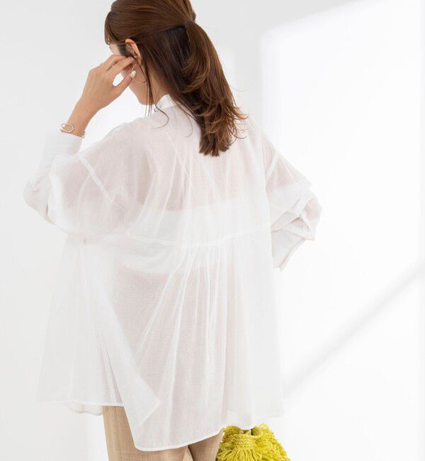 NOLLEY'S「【WEB＆一部店舗限定】【BECシリーズ】綿ボイルピンタックオーバーシャツ」|シャツ・ブラウス|
