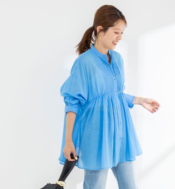 NOLLEY'S「【WEB＆一部店舗限定】【BECシリーズ】綿ボイルピンタックオーバーシャツ」|シャツ・ブラウス|