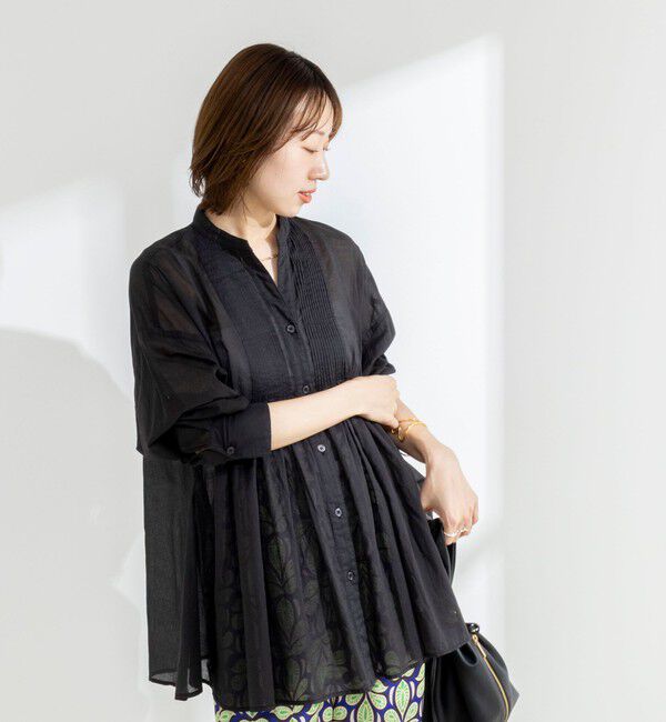 NOLLEY'S「【WEB＆一部店舗限定】【BECシリーズ】綿ボイルピンタックオーバーシャツ」|シャツ・ブラウス|