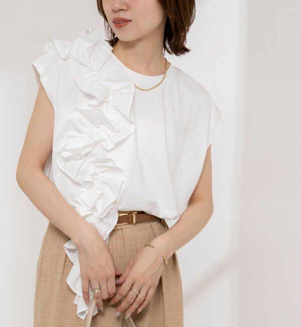 NOLLEY'S「【WEB限定】フリルTシャツ」|Tシャツ・カットソー|オフホワイト