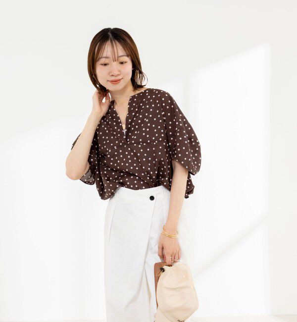 Rie Miller「《接触冷感》ウォッシャブルキャップスリーブプルオーバー」|シャツ・ブラウス|