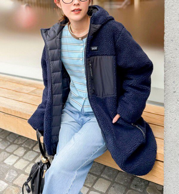 NOLLEY'S「【WEB＆一部店舗限定色アイテム】【TAION/タイオン】ボア&times;ダウンフードロング(リバーシブル)」|ダウン|