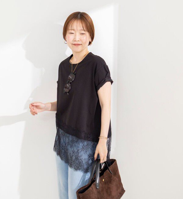 NOLLEY'S sophi「【BECシリーズ】ウォッシャブル裾レースイレヘムＴシャツ」|Tシャツ・カットソー|