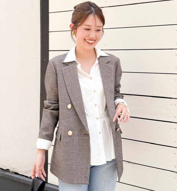 NOLLEY'S「《セットアップ対応》ウォッシャブルシャークWジャケット」|テーラードジャケット|