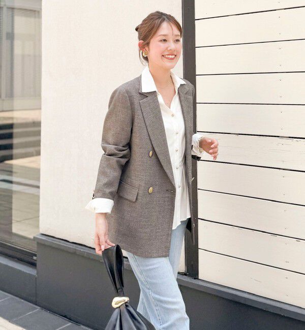 NOLLEY'S「《セットアップ対応》ウォッシャブルシャークWジャケット」|テーラードジャケット|