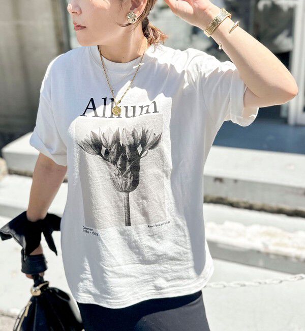 Rie Miller「【WEB＆一部店舗限アイテム】【karl blossfeldt】プラントフォトＴシャツ」|Tシャツ・カットソー|ホワイト系4