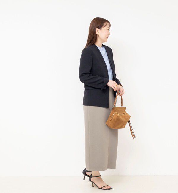 NOLLEY'S sophi「《セットアップ対応》ウォッシャブルダブルクロスノーカラージャケット」|ノーカラージャケット|