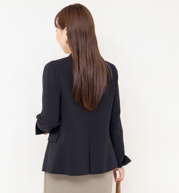 NOLLEY'S sophi「《セットアップ対応》ウォッシャブルダブルクロスノーカラージャケット」|ノーカラージャケット|